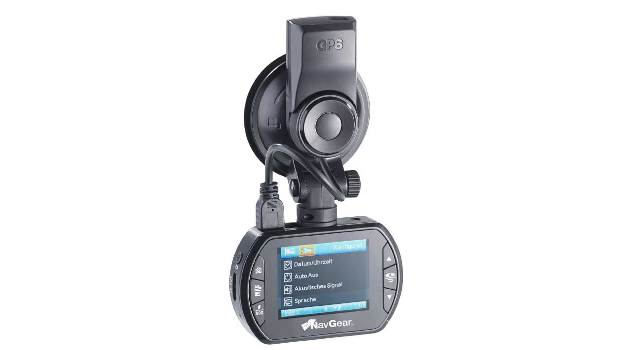 NavGear 360 Grad Kamera Auto: Full-HD-Dashcam mit 2 Kameras für
