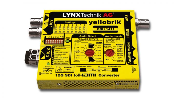 Lynx Technik CDH 1411: neues Yellobrik-Modul - 12G-SDI-zu-HDMI-Konverter