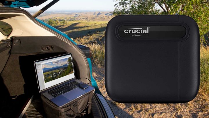 Micron Crucial X6 Portable SSD Car In Use Image
