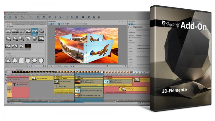 AquaSoft Photo + Video Vision: Erweiterung für 3D-Elemente