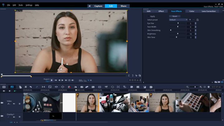 Corel VideoStudio 2022 face effects web