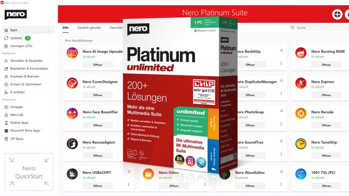 Nero Platinum: Multimedia Suite mit 255 Tools