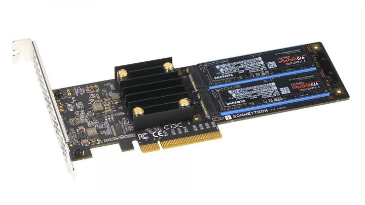 Sonnet: Low-Profile PCIe-Karte mit 16 Lanes für zwei NVMe-SSDs