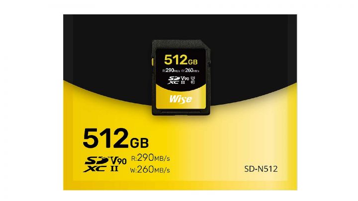 Wise: stellt weltweit erste 512 Gigabyte SDXC UHS-II V90 Speicherkarte vor