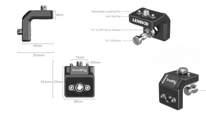 SmallRig x LensVid mini: L-förmiges Montageplatten-Kit