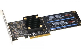 Sonnet: Low-Profile PCIe-Karte mit 16 Lanes für zwei NVMe-SSDs